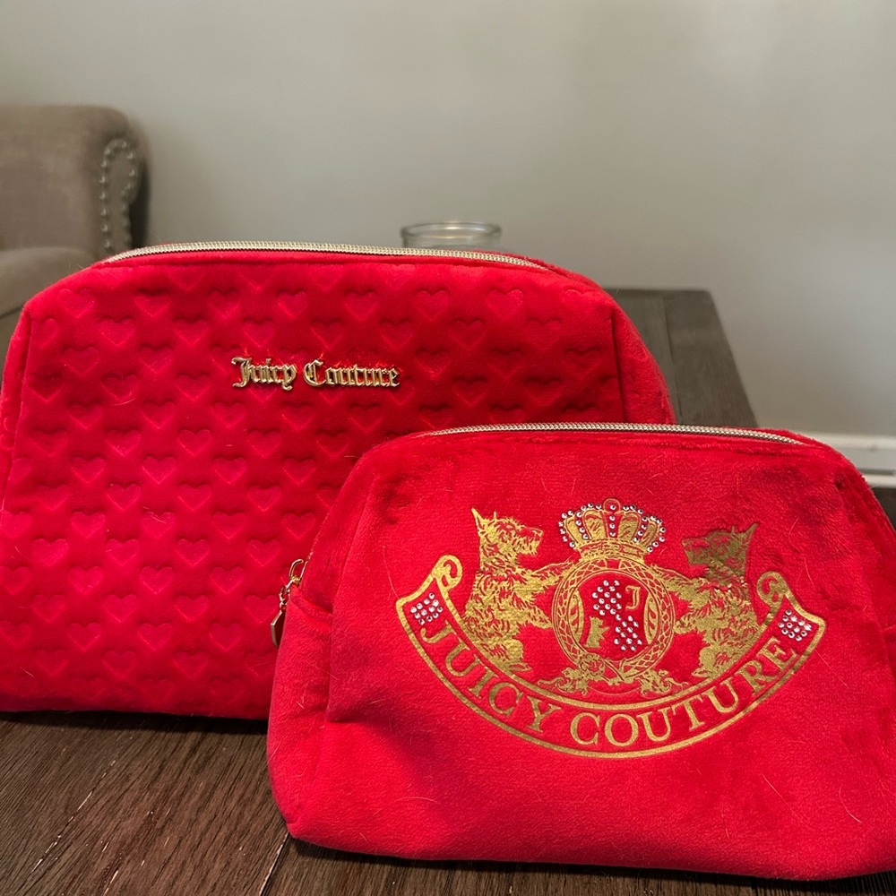 Juicy Couture Pink and Red Cosmetic Bag